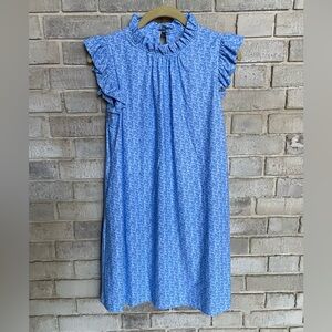 JUDE CONNALLY Size S Shari Dress, blue and white